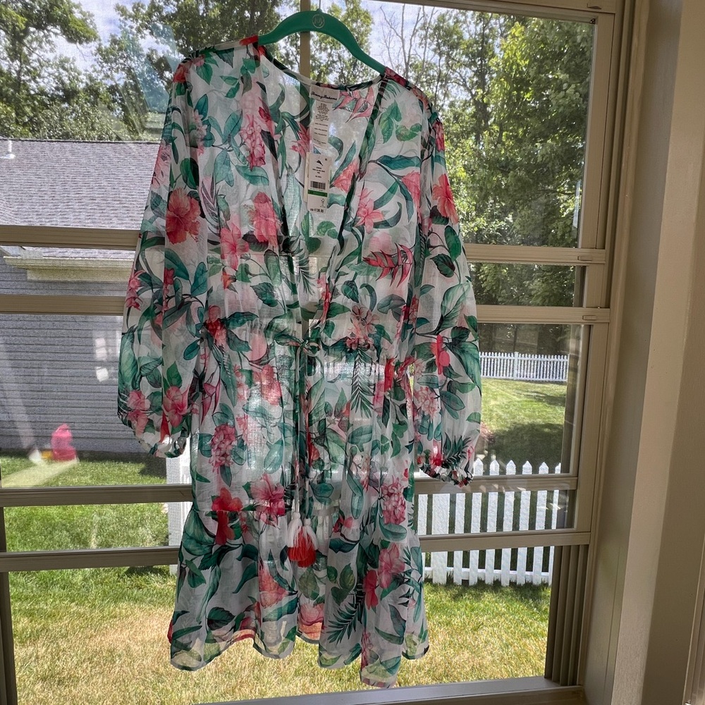 Tommy Bahama sheer Tunic/Swim cover-up size Large
